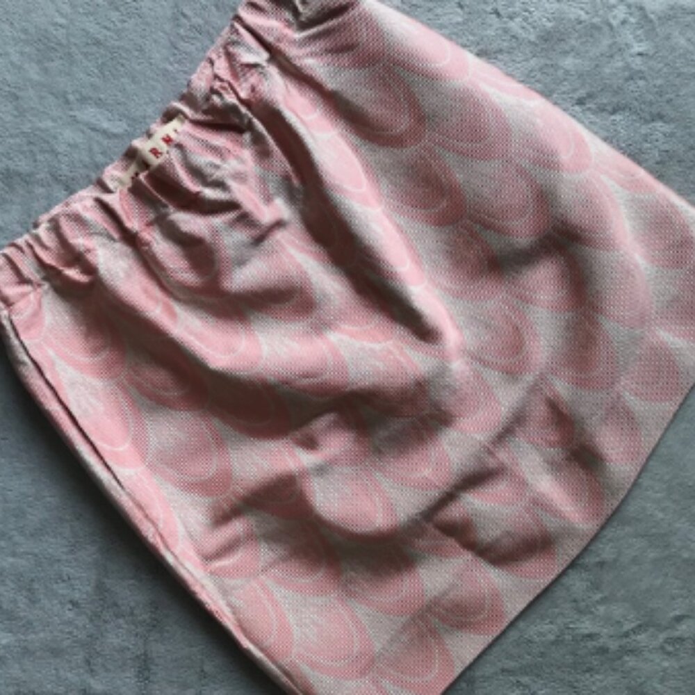 Marni Silk Cotton Goma Drawstring Skirt Pink 38